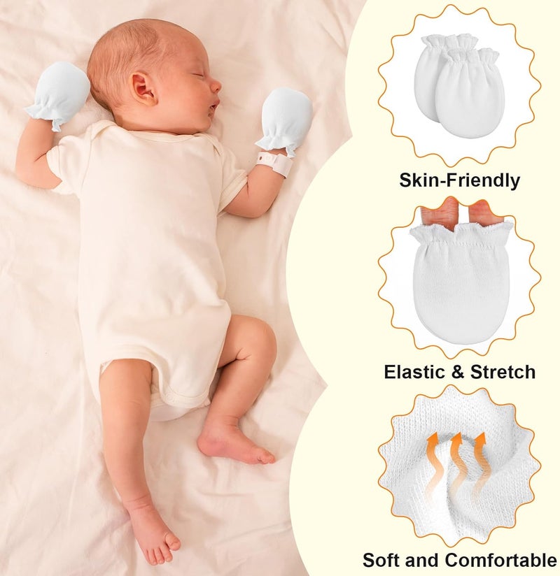 Vabean 12 Pairs Preemie Baby Mittens No Scratch Cotton Premature Baby Gloves for Nicu Preemie Girls Boys Gifts - Image 4